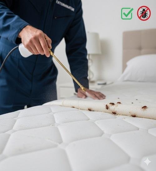 Residential pest control service with safe treatment application